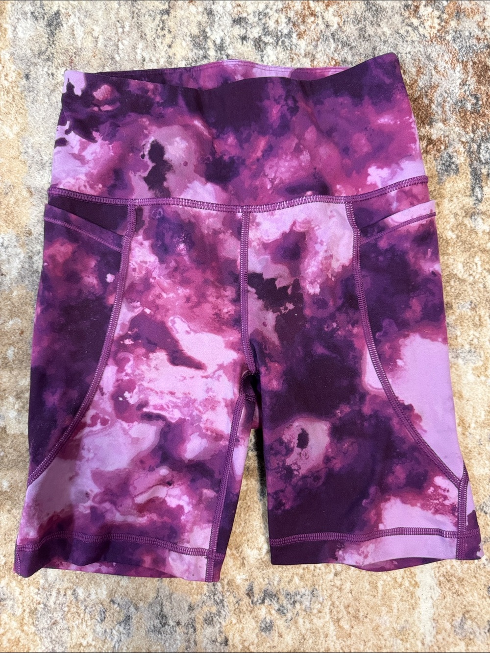 Athletic Works Purple Tie-Dye Bike Shorts